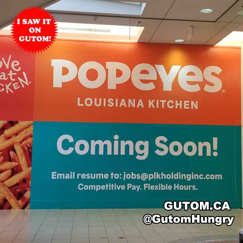 COMING SOON POPEYES METROPOLIS AT METROTOWN BURNABY VANCOUVER FOOD